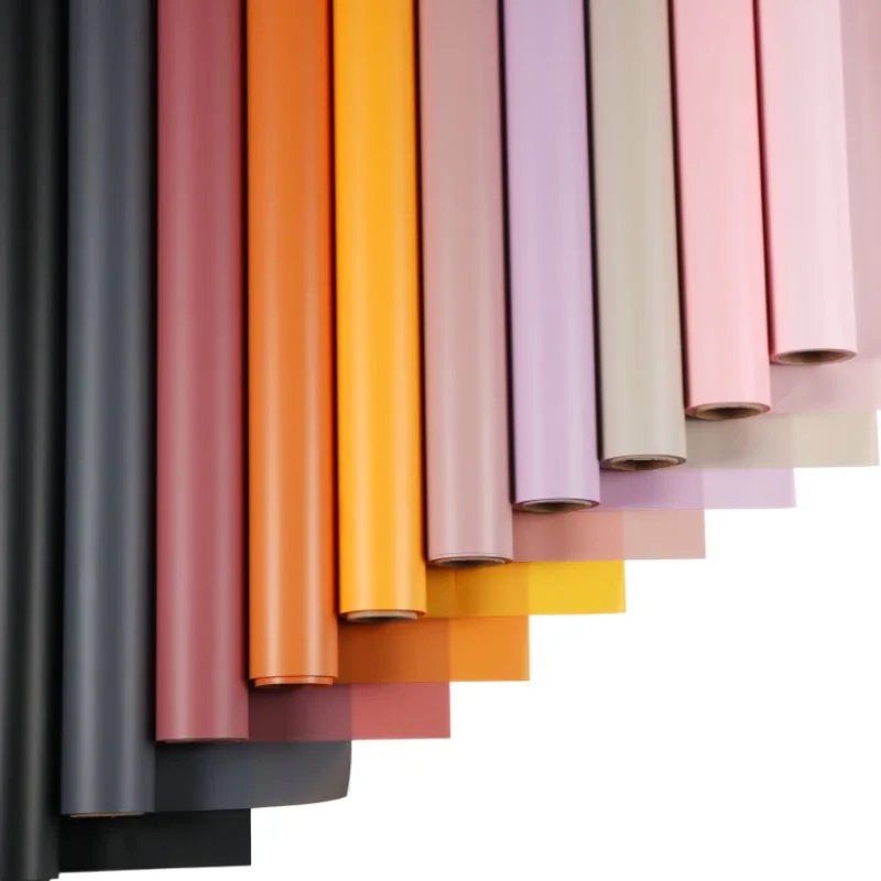 

58cmX11yards матовая водостойкая целлофановая упаковочная бумага для букета, монохромная праздничная подарочная упаковка, цветочный упаковочны...