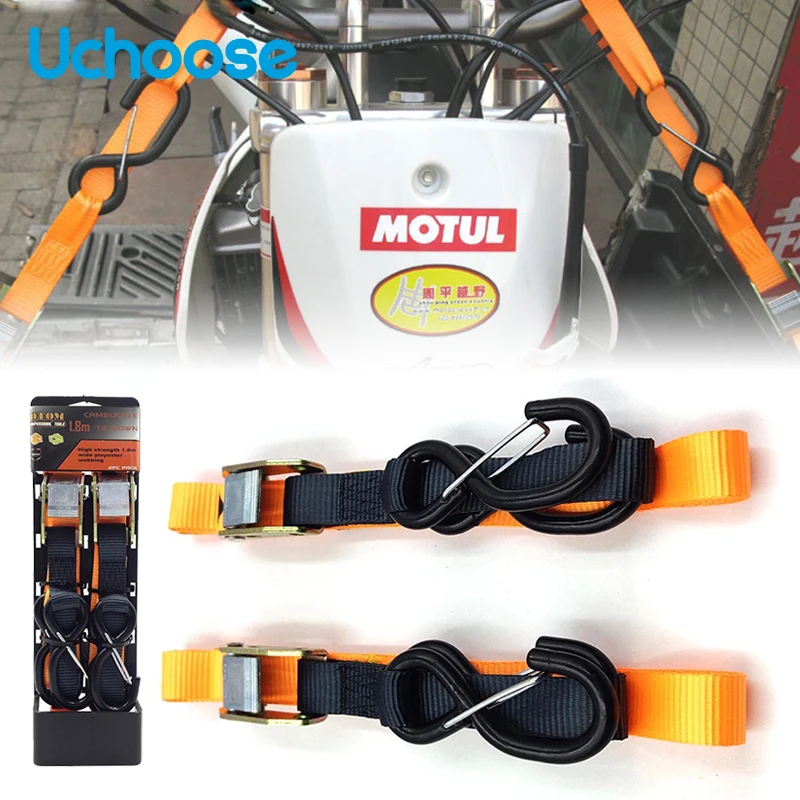 

2022 Hot Selling Motorcycle Fixing Belt Tension Rope Quick Release Buckle Fastening Set Car Handling Universal 1.8m