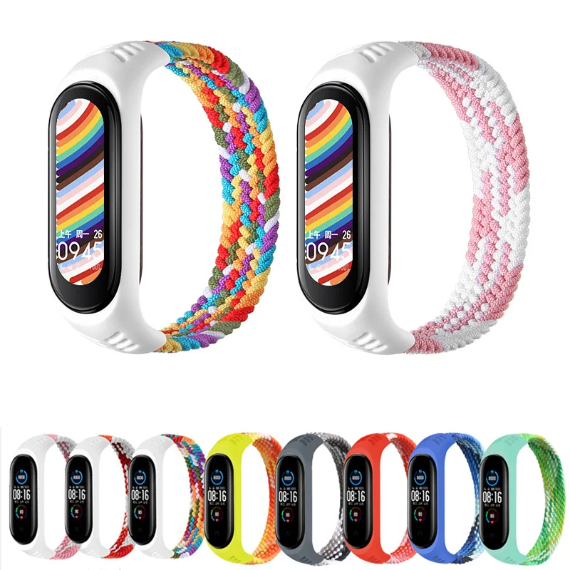 

Нейлоновая плетеная соло-петля для Xiaomi Mi band 5 6, ремешок для браслета Mi band 3 Miband 4, ремешок для Xiaomi Mi 7 6, ремешок для часов