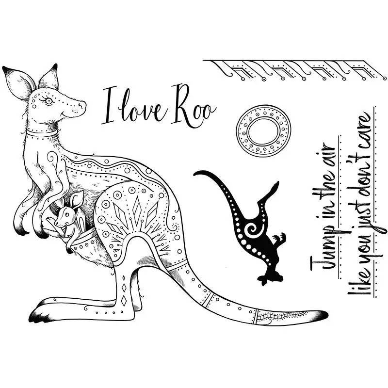 Мамина-кенгуру с детскими штампами 2022 Новые прозрачные штампы для оформления