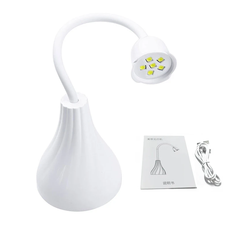 Мини светодиодная лампа для ногтей гель-лака с регулируемыми углами и открытой