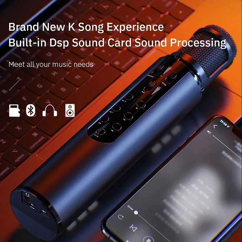 

Беспроводной Bluetooth-микрофон ручной портативный микрофон для караоке с динамиком Профессиональный Домашний KTV-плеер пение для телефона ПК