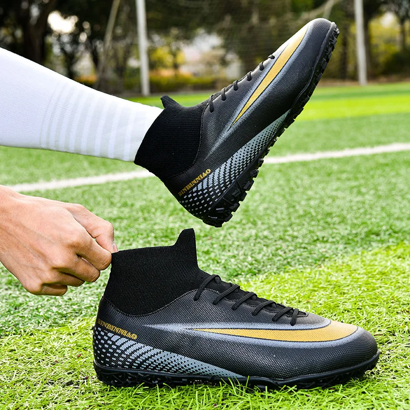 BINBINNIAO Men Professional Football Boots TF AG Kids Boys Soccer Shoes Cleats Sport Sneakers size 35-45