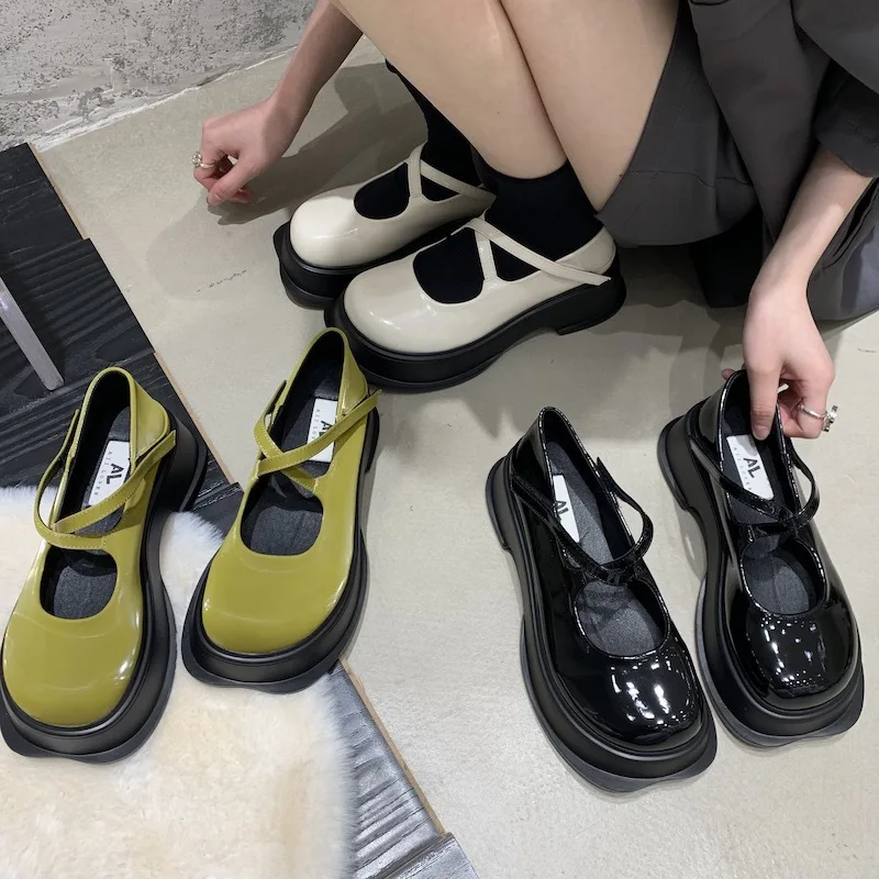 

Summer Shoes Ladies Oxfords Women's British Style Autumn Modis Patent Leather Ballet Flats Casual Female Sneakers Clogs Platform