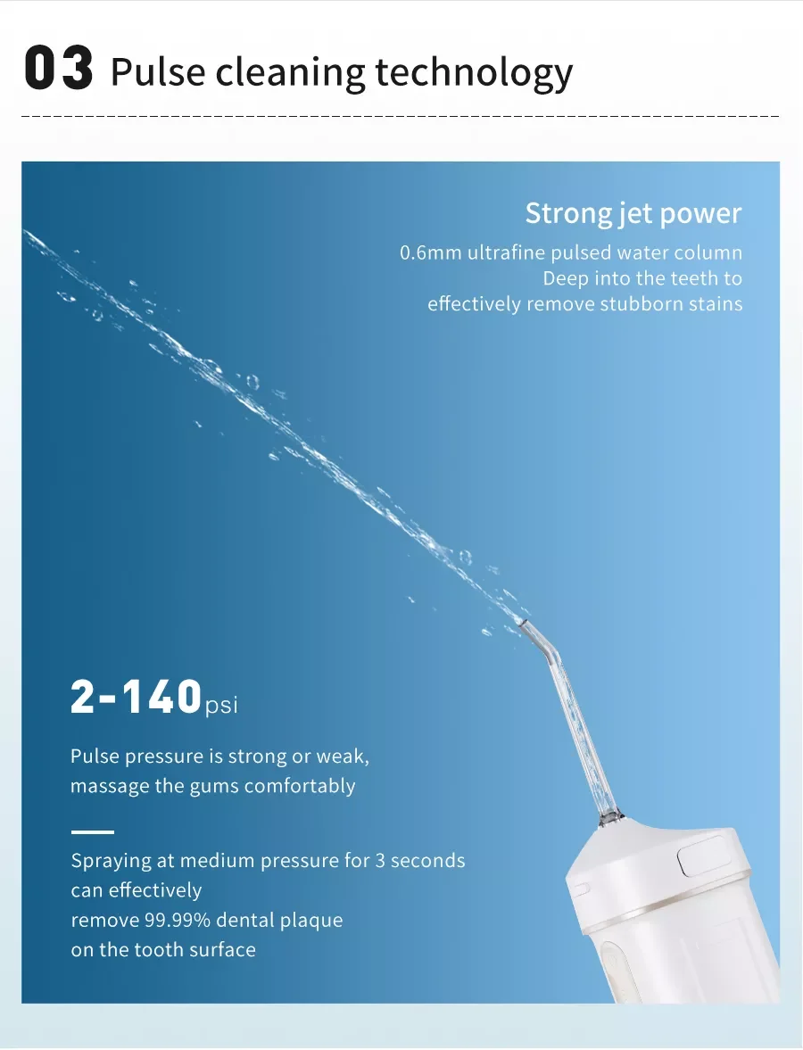 Dental Water Jet Flosser Oral Irrigator Rechargeable IPX7 Teeth Whitening Cleaning Dentistry Tool Electric Toothbrush Scaler enlarge