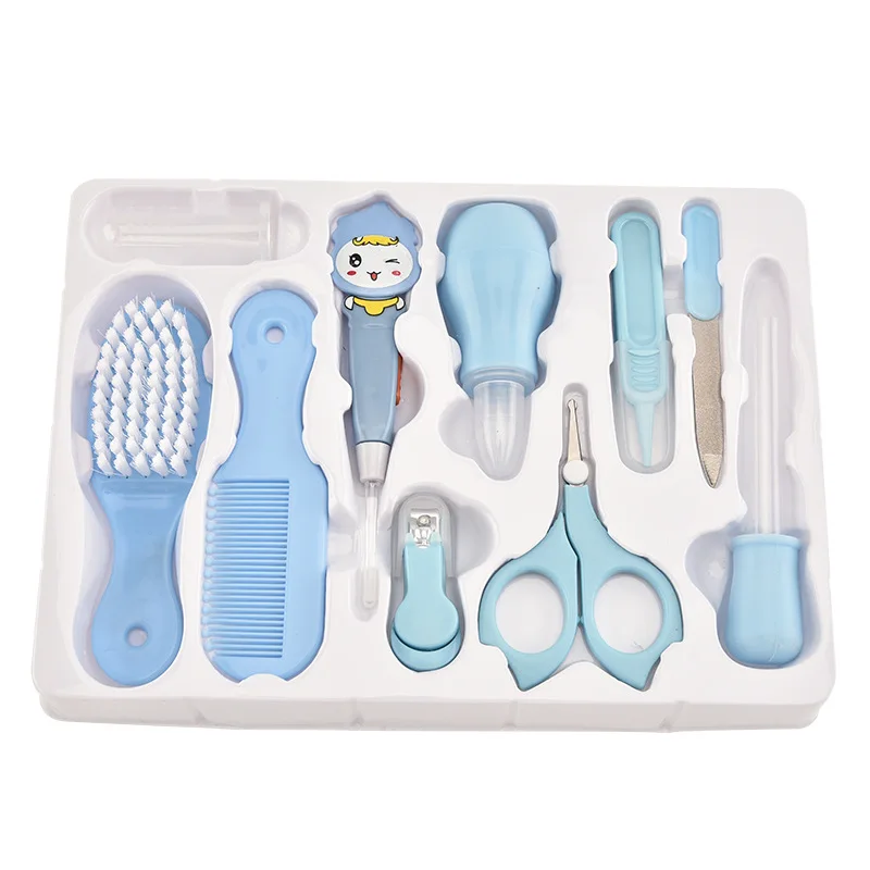 

Baby Nail Health Care Kit Newborn Hair Thermometer Grooming Brush Kit Clipper Scissor Multifunction Kid Toiletries Kit Baby Care