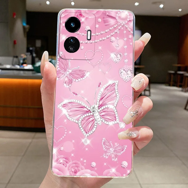 Фото Чехол для vivo Y77 Y77e iQOO Z6 Lite 5G, новый дизайн, роскошный модный чехол с бабочками и цветами, прозрачный силиконовый мягкий чехол из TPU, задняя крышка. №4