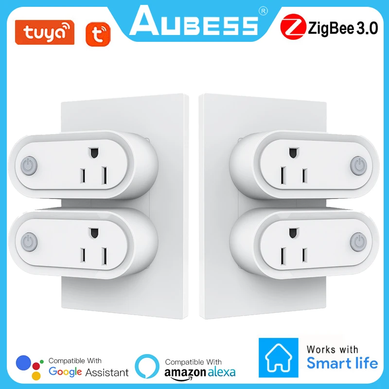 

Умная розетка AUBESS ZigBee Tuya, многофункциональные умные розетки с таймером и штепсельной вилкой Стандарта США