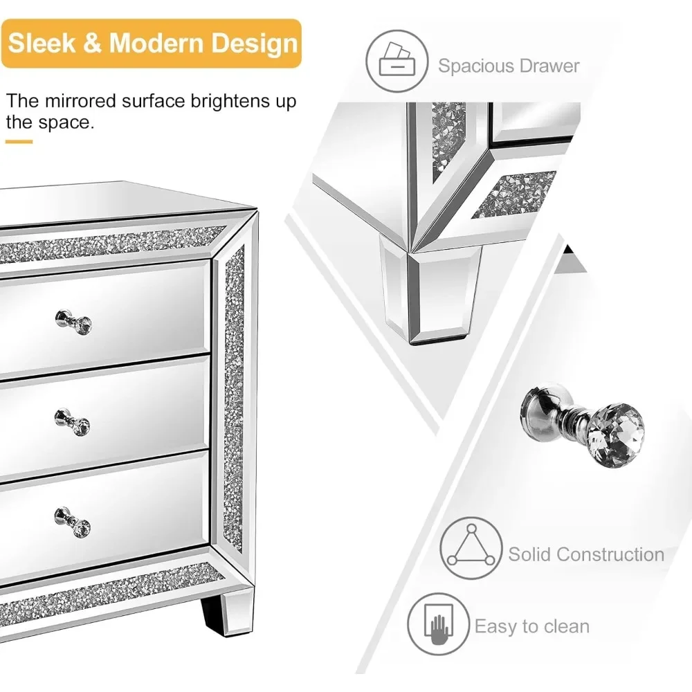 Винтажный стеклянный стол серебристая Ночная подставка 23 Вт для спальни