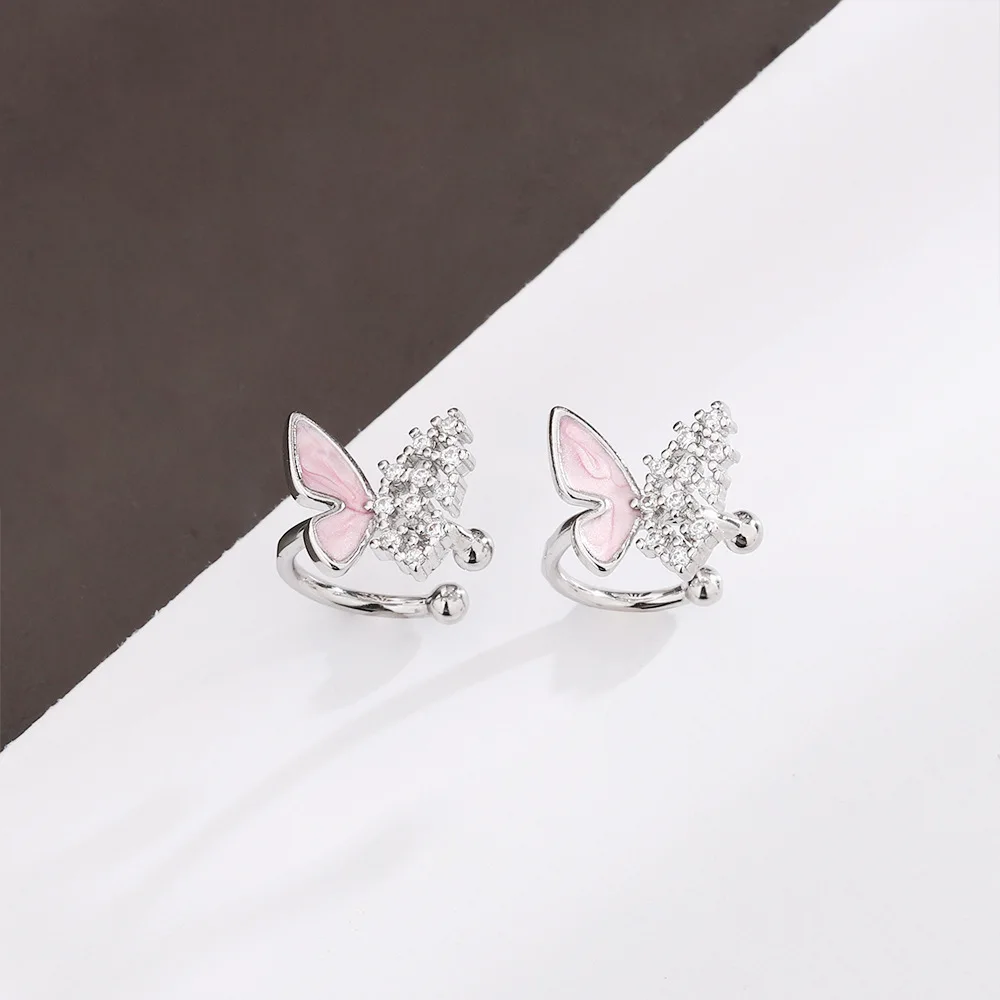 Розовые ушные манжеты в форме бабочки для девочек-подростков корейская мода
