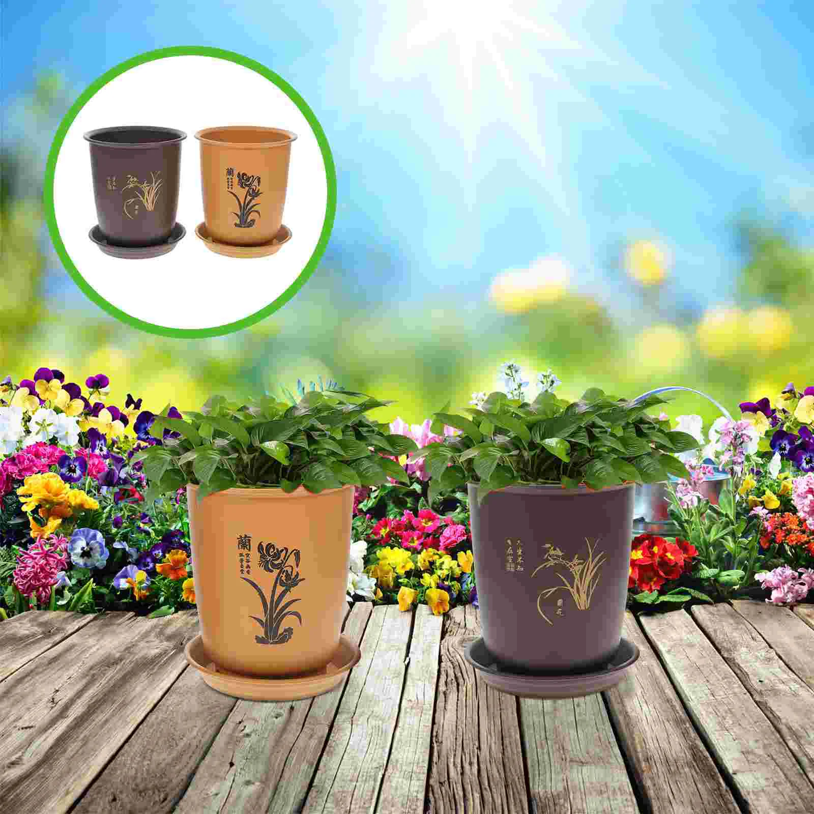 

Pot Pots Planter Orchid Flower Nursery Succulent Bonsaicontainer Holes Large Planttray Flowerpottraining Decorative Ceramic Drip