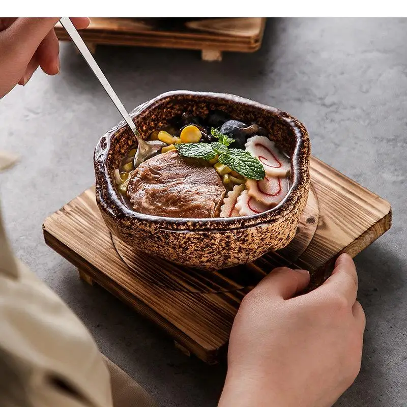 Керамические миски для лапши рамен неправильной формы обеденная тарелка на