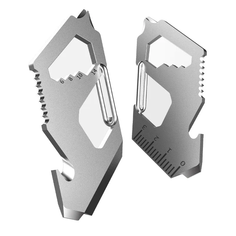 High Carbon Steel Multitool EDC Outdoor Multifuction Camping Survival Tools Portable Bottle Opener Key Carabiner Wrench