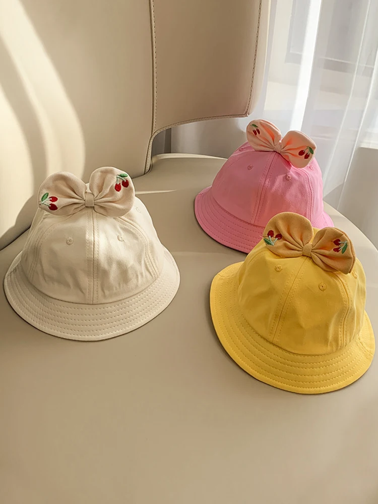 

Kids Sun Hat Big Brim Summer Children Panama Bow Cute Bucket Cap Lovely Baby Infant Girls Bonnet Rabbit Ear Beach Fisherman Hats