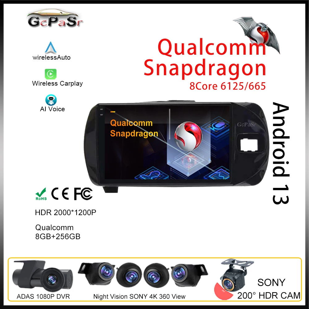 

Автомагнитола Qualcomm Android для Toyota Vitz 3 XP130 2014 - 2019 с сенсорным экраном, Авторадио, мультимедийный видеоплеер, навигация, Wi-Fi