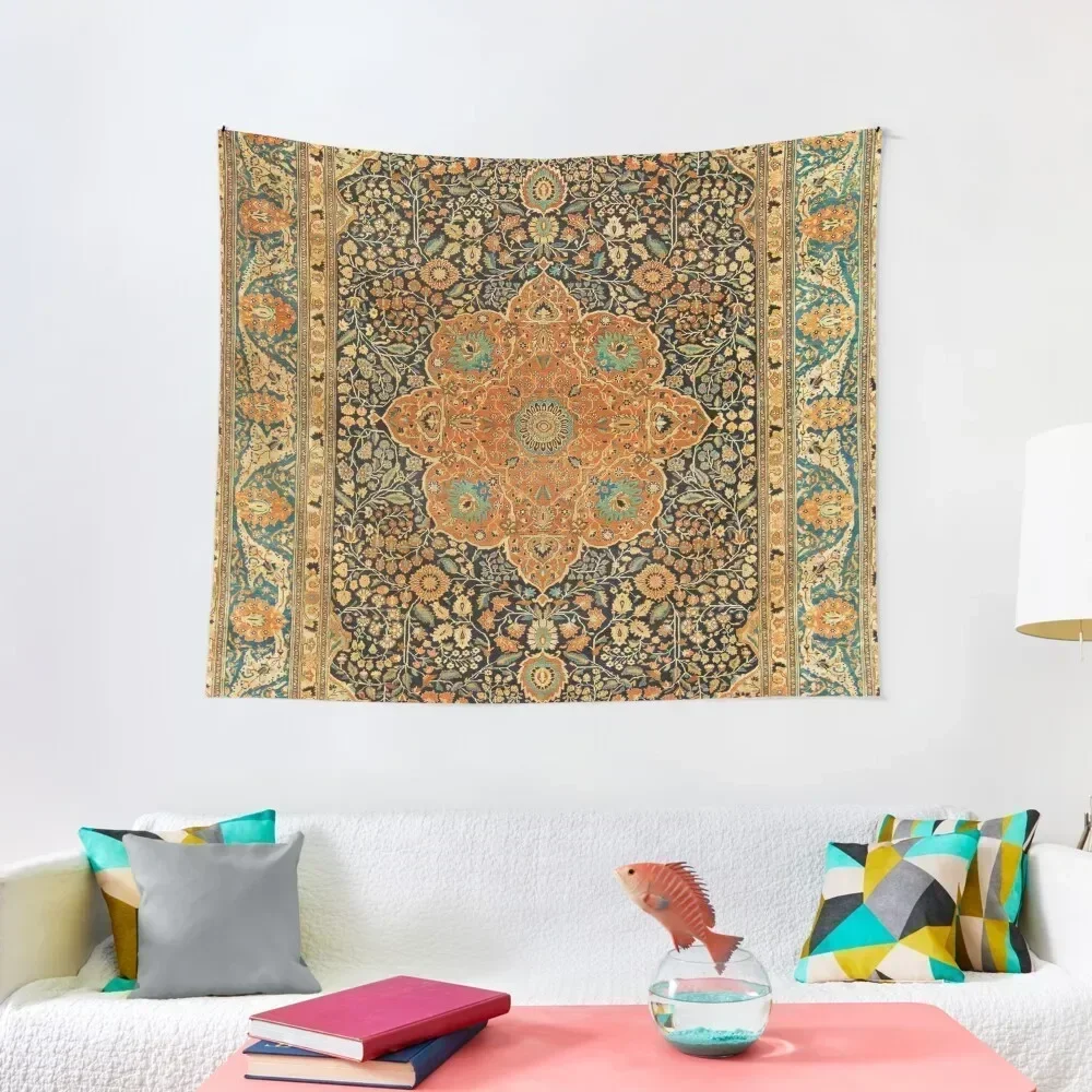 Антикварный Mohtashem Kashan Персидский ковер с принтом Гобелен Украшение дома Гриб