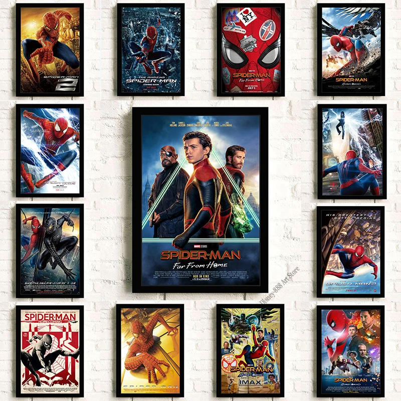 

Spiderman No Way Home Movie Canvas Painting Print Marvel Anime Poster Superhero Wall Art Disney Animation Room Home Decor