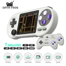 DATA FROG SF2000 Portable Handheld Game Console 3 Inch IPS Retro Game Consoles Built-in 6000 Games Retro Video Games For Kids