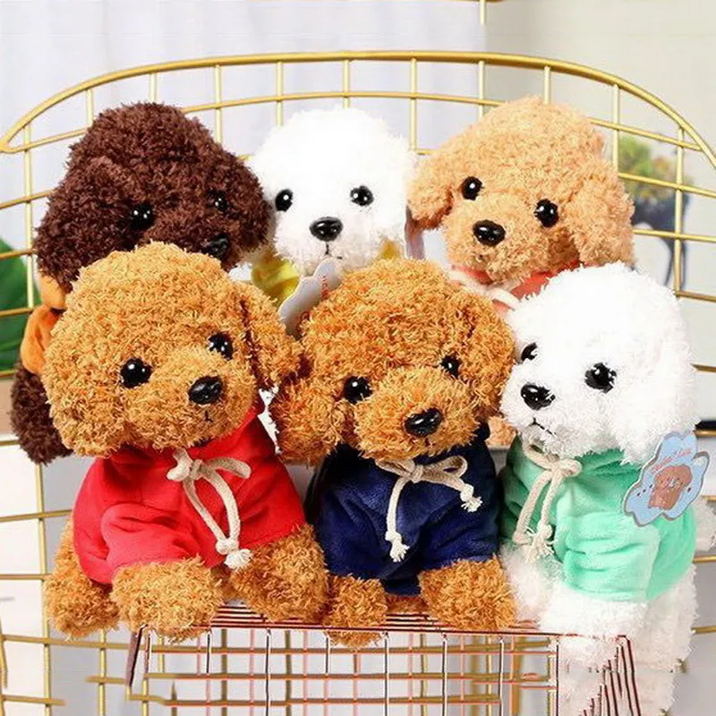 

Animals Simulation Teddy Dog Stuffed Toys with Hoodie Dolls Kids Kawaii Soft Plush Toy Baby Birthday Gift for Children Dropship