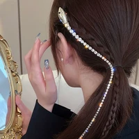 korea shiny chain hairpins for women tassel snake hair clips barrettes braided headband ponytail hair accessories headwear