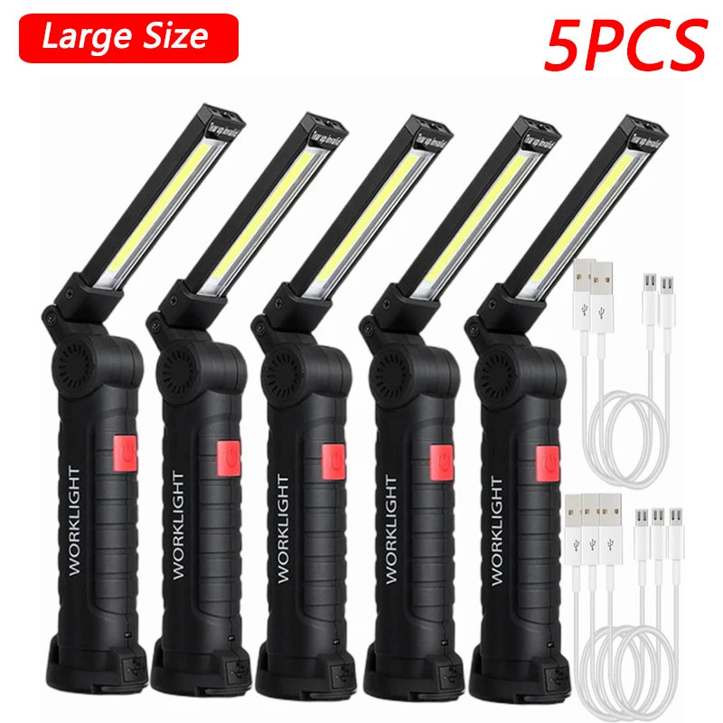

With Work Magnetic Rechargeable New Lamp Light Flashlight Built-in Torch Camping Portable Battery Hanging Lanterna