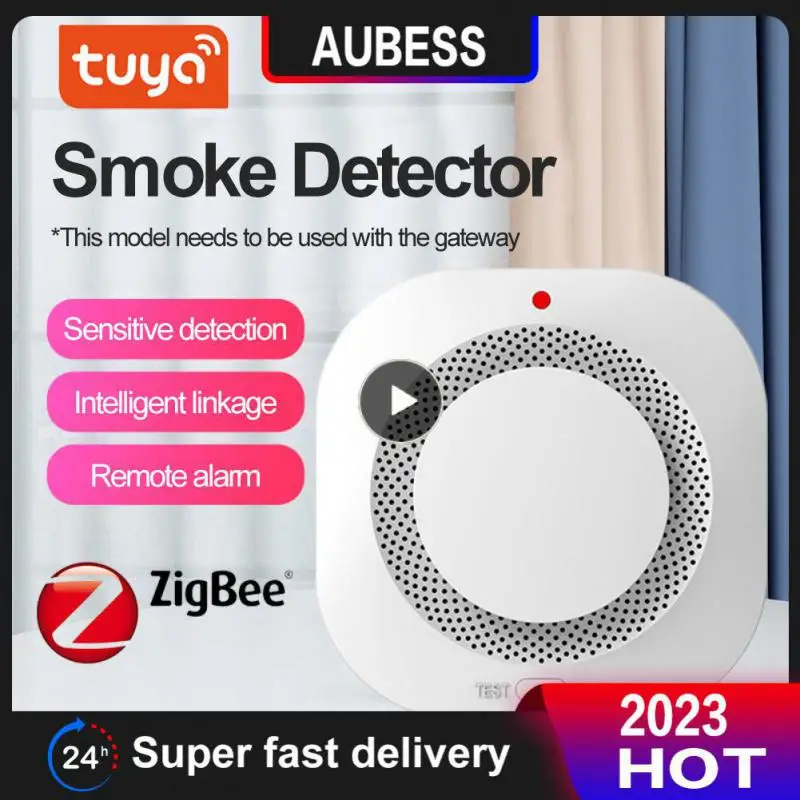 

Safety Prevention Smoke Detector Wireless Alarm Sensor Zigbee Progressive Sound Photoelectric Family Security App Control 9v