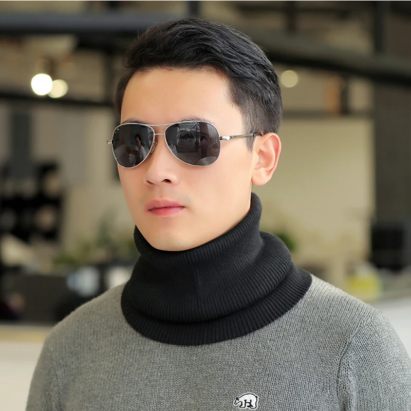 Женский кашемировый вязаный шарф с кольцом 42 см