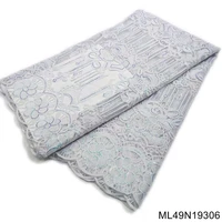 nigerian lace fabrics 2022 high quality african white lace fabric wedding french tulle material for party dress ml49n193