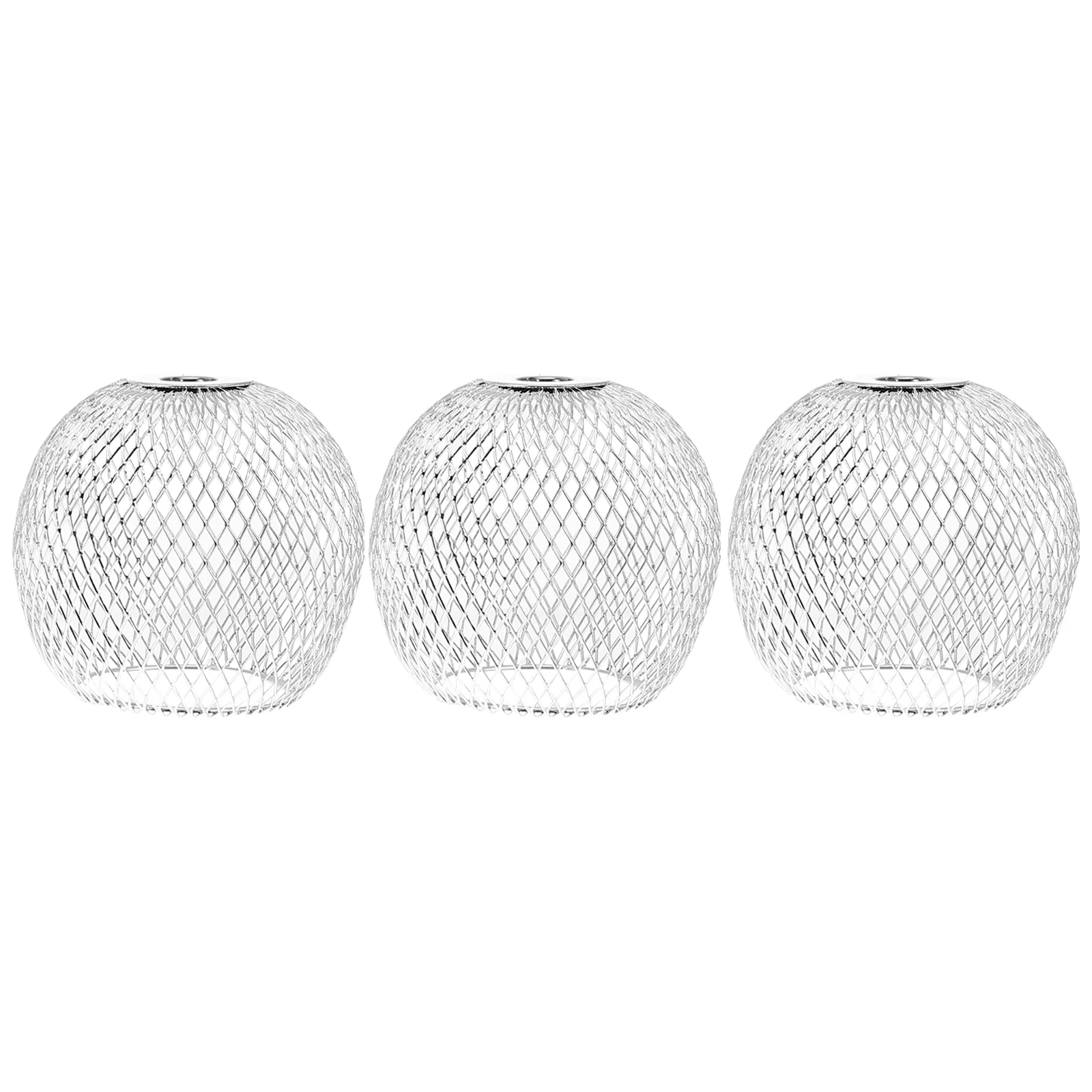 

3 Pcs Shield Lampshade Glass Decor Chandelier Light Shades Metal Cover Adornment