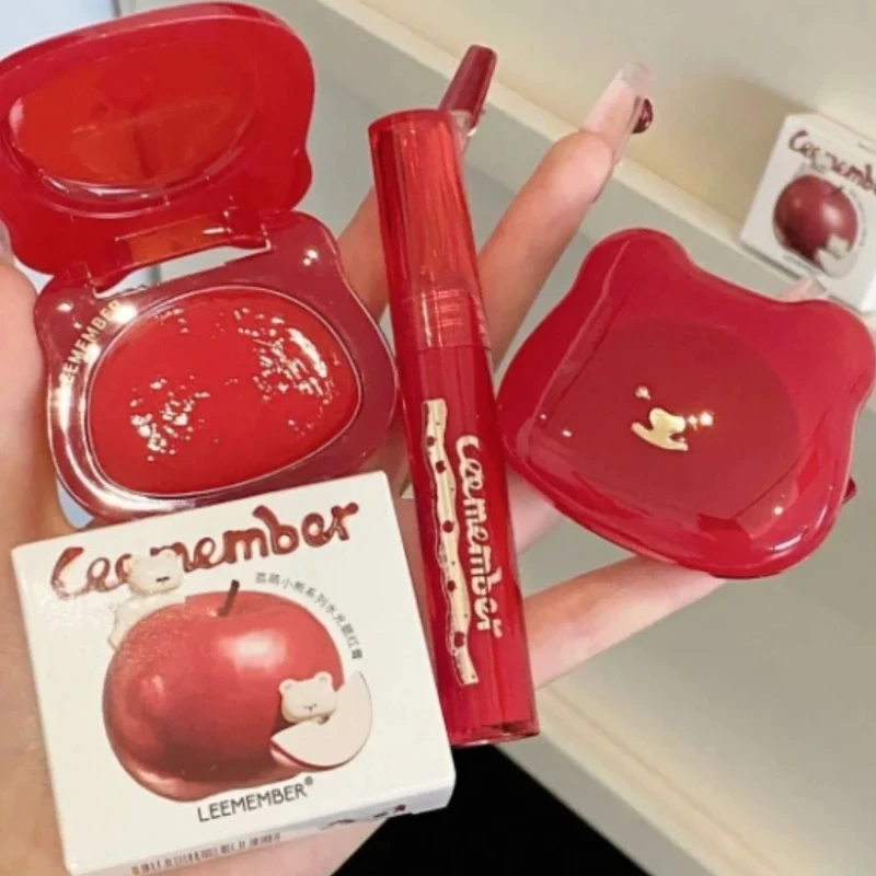 LEEMEMBER Косметика Рождественская WaterLight Shimmer Blush Губная помада Многоразовое красное