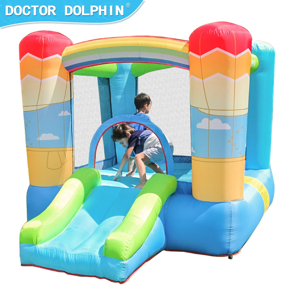

Inflatable Bouncy House - Bounce Castle for Kids Jumping Slide House with Air Blower (Hot Air Balloon & Rainbow Theme)