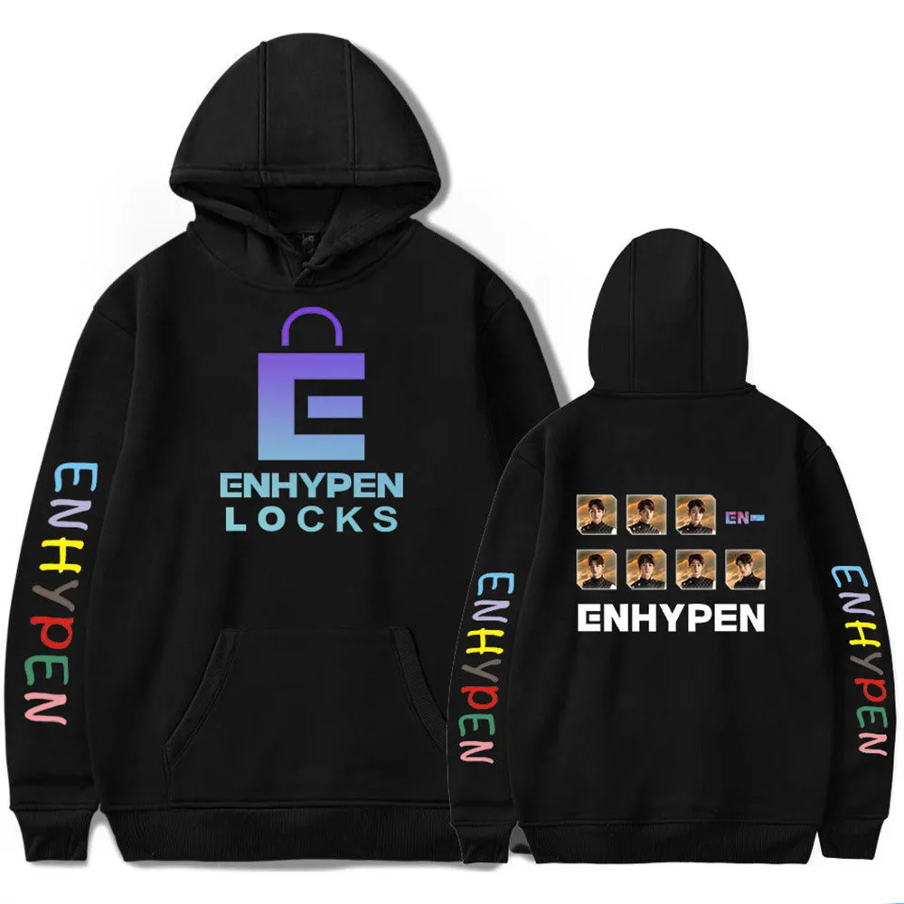 

Толстовка ENHYPEN, женские толстовки, пуловеры Kpop, Корейская повседневная одежда, стильная толстовка с капюшоном, Свитшот