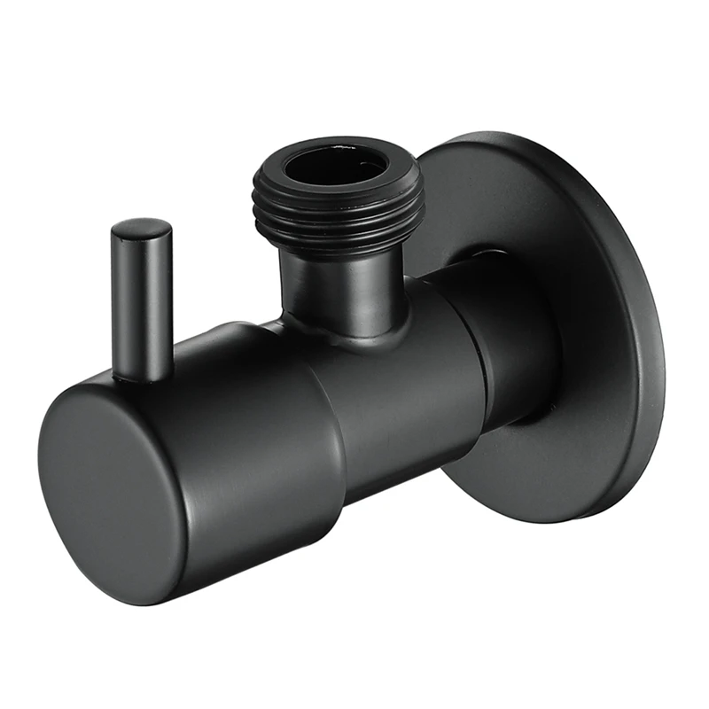 

Черный угловой клапан из нержавеющей стали 304, понижающий клапан для воды, герметичный, для холодной и горячей воды, общие аксессуары для ванной комнаты