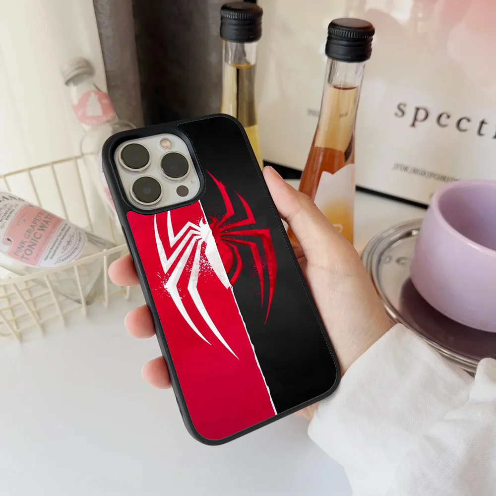 Чехол S-Spider M-Man для телефона IPhone 11 12 13 14 15 16 Plus Pro Max зеркальный акриловый чехол из