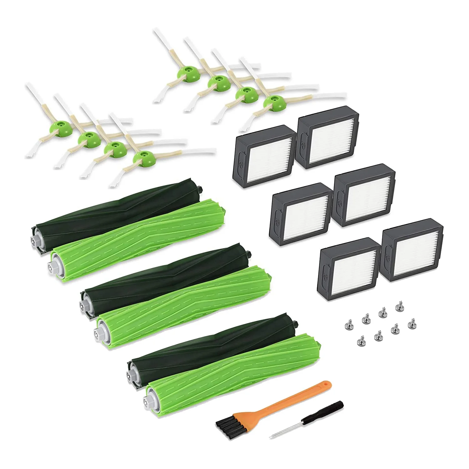 

Replacement Parts for IRobot Roomba E5 E6 E7 I7 I7+ E5 E6 Vacuum Cleaner,Replenishment Kit Filter Rubber Brush Roller