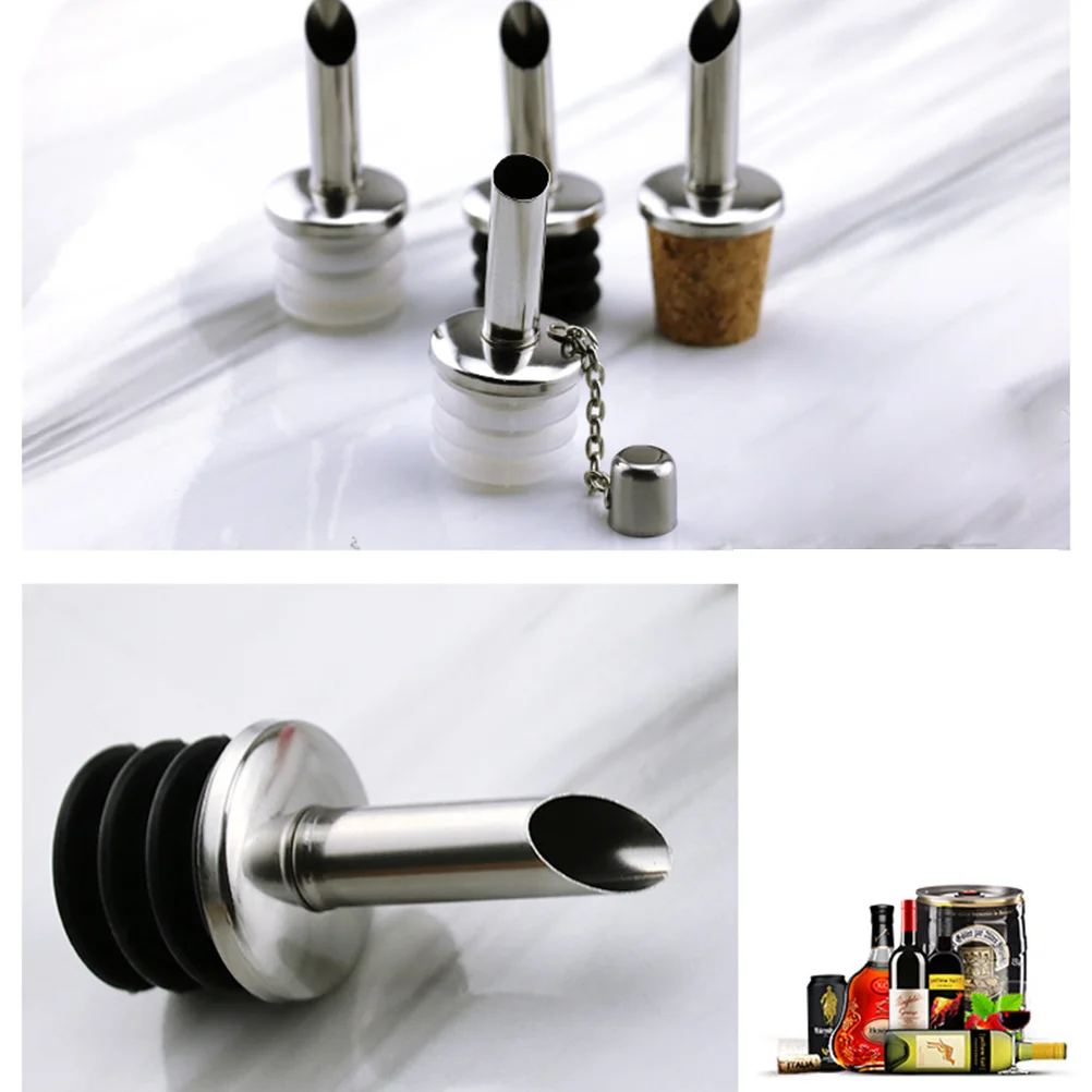

Spout Bottlepourerpour Oil Cork Pourers Olive Set Tapered Picks Cocktail Champagne Saverbottles Dispenser Free Flow Steel
