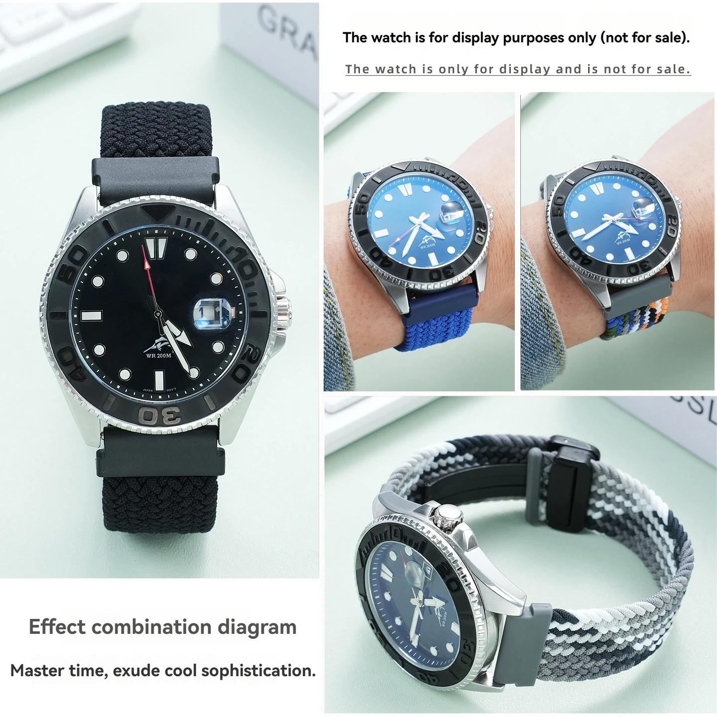 Фото Эластичный нейлоновый ремешок для часов Casio Swordfish MTP-1374/1375 EFR-303L/303D/304 EQB-501 EFS-S500 с магнитной застежкой, 20/22 мм №4
