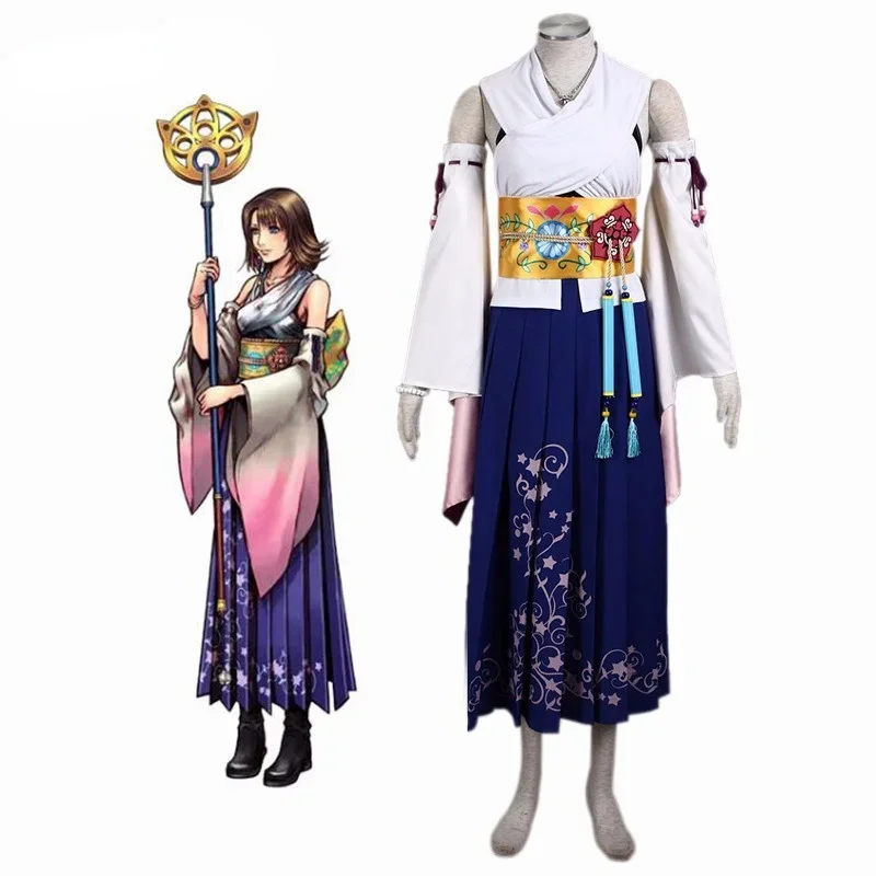 Новое качество Final Fantasy Yuna для взрослых и детей брендовые костюмы косплея