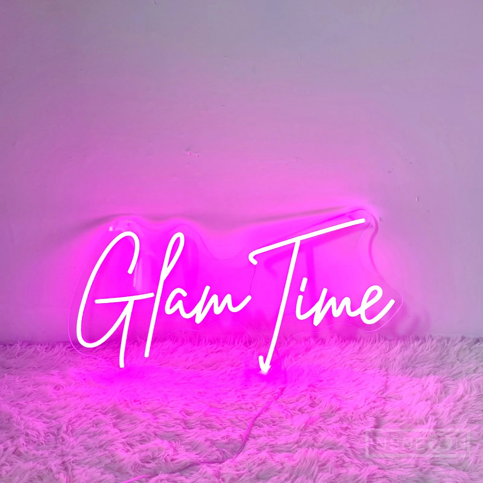

Светодиодный неоновые вывески GlamTime, неоновые фотообои для магазина, подарок, домашний декор для спальни, настенное искусство, свадебное укр...