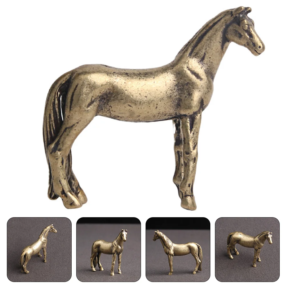 

Brass Horse Horse Table Ornament Home Desk Decor Horse Bronze Ware for Tea House Desktop Office