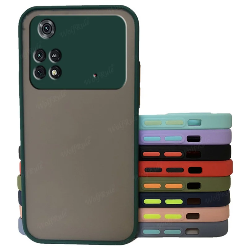 For Xiaomi Poco X4 Pro 5G Case Fundas Poco X4 Pro Capa Matte Translucent Cover For Redmi Note 10 11 10S 11S Poco M4 M3 X3 X4 Pro