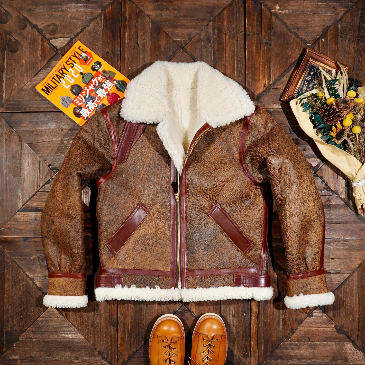 Тпой бритва американский винтажный состаренный стиль RL B3 летный костюм куртка из