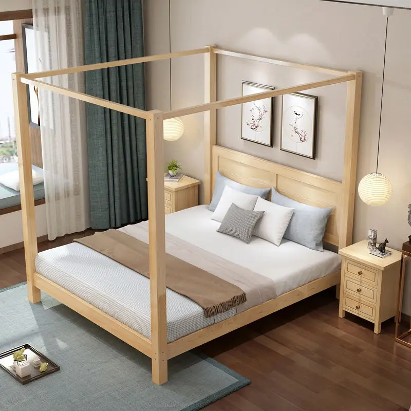 Полка-кровать простая Скандинавская кровать с четырьмя плакатами для