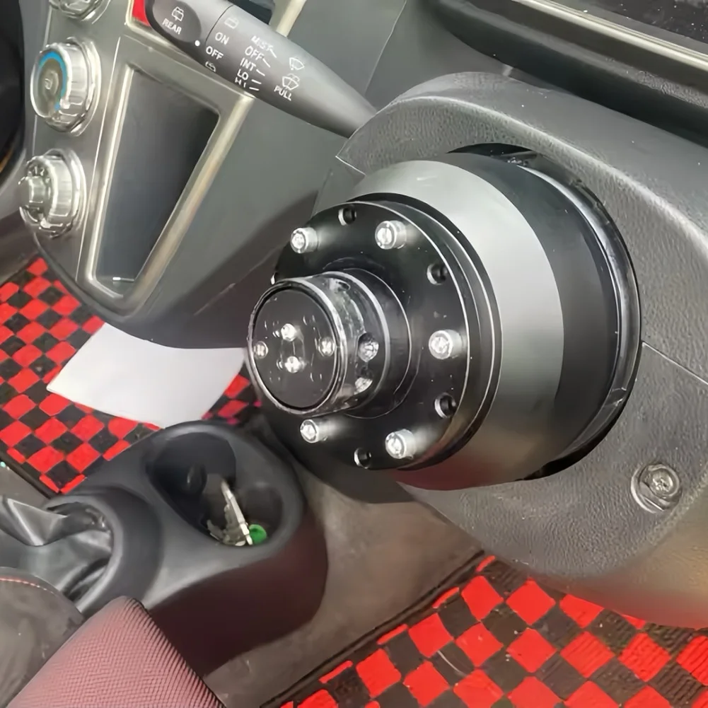 Фото Легкосплавная рулевая база/ступица рулевого колеса для гоночных автомобилей: облегченная конструкция, повышенная прочность, точная установка, черный цвет №2