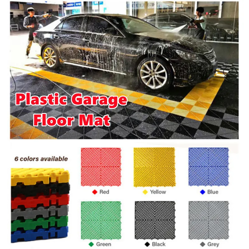 

40x40x1.8cm Thickness Garage Floor Mats Car Wash Room Floor Mat Multi Function Car Beauty 4S Wash Bay Plastic Splicing Grille