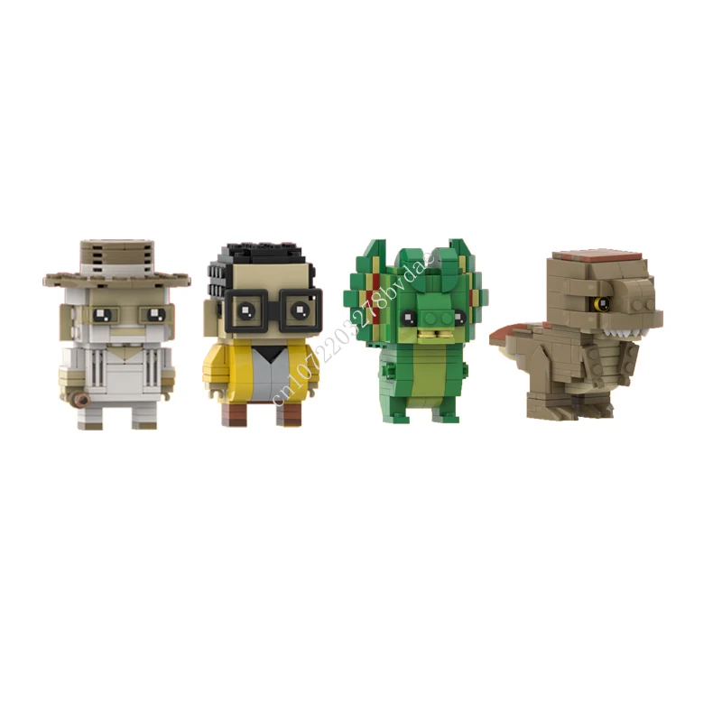 

MOC Famous Science Fiction Movie Figures Founder,Programmer,Dilophosaurus,Tyrannosaurus Rex Brickheadz Building Blocks Toys Gift