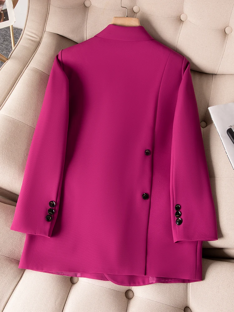 New Arrival Autumn Winter Women Ladies Blazer Pink Black Coffee Female Long Sleeve Solid Casual Jacket Coat