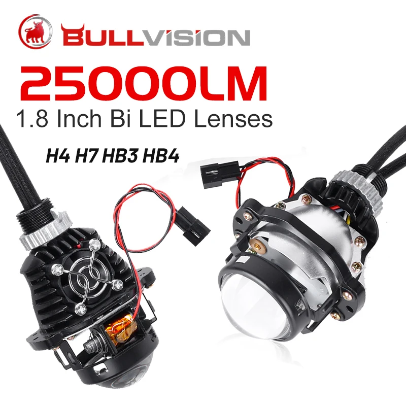

Bi LED проекционные линзы 1,8 лм 9005 дюйма H4 H7 9006 HB3 HB4 6 шт. CSP чипы внешний драйвер Plug & Play светодиодный ные линзы мини-размер