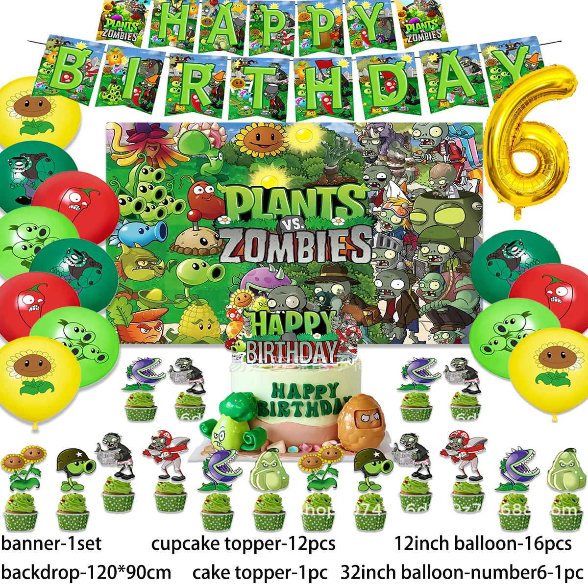 Umi растения и зомби принадлежности для дня рождения декоративные игры Lantex