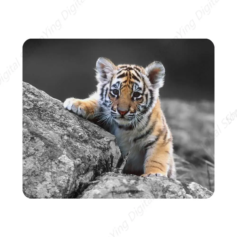 Противоскользящий резиновый коврик для мыши с милым тигром подходит компьютеров